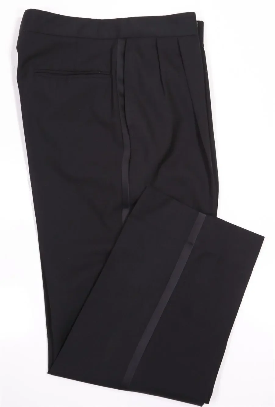 Jos A Bank Black Pleated Tuxedo Formal Wedding Dress Pants 30x28